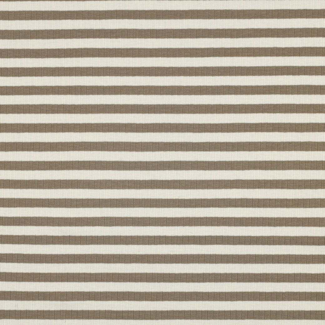 0.5m Rippjersey breit Streifen sand