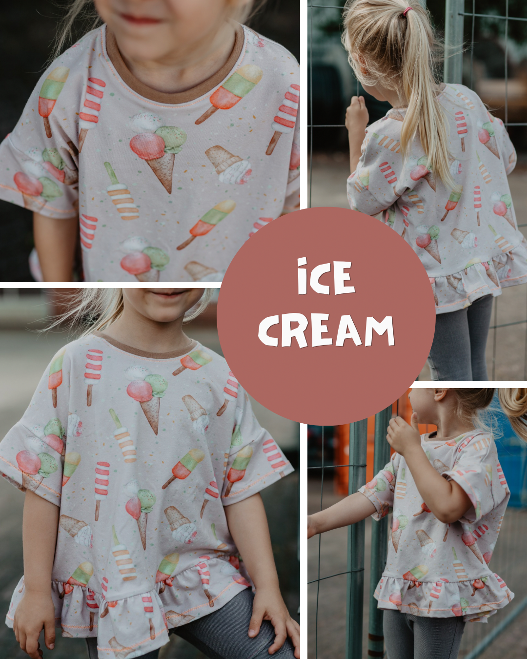 RESTSTÜCK 50cm BIO French Terry Ice Cream