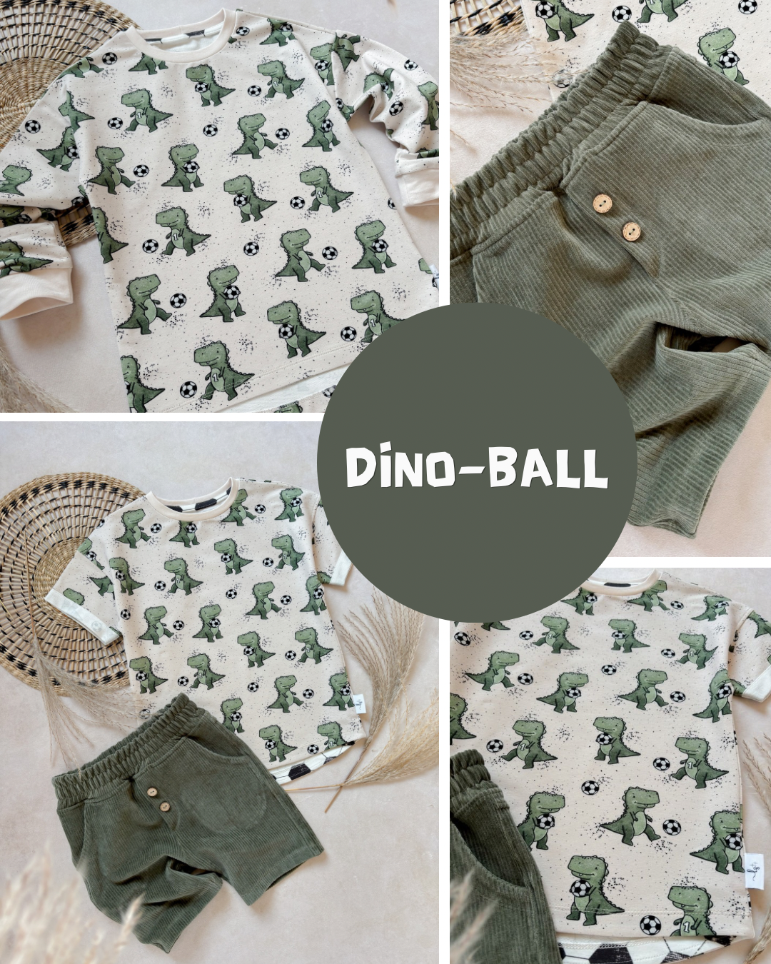 RESTSTÜCK 60cm BIO French Terry Dino-Ball