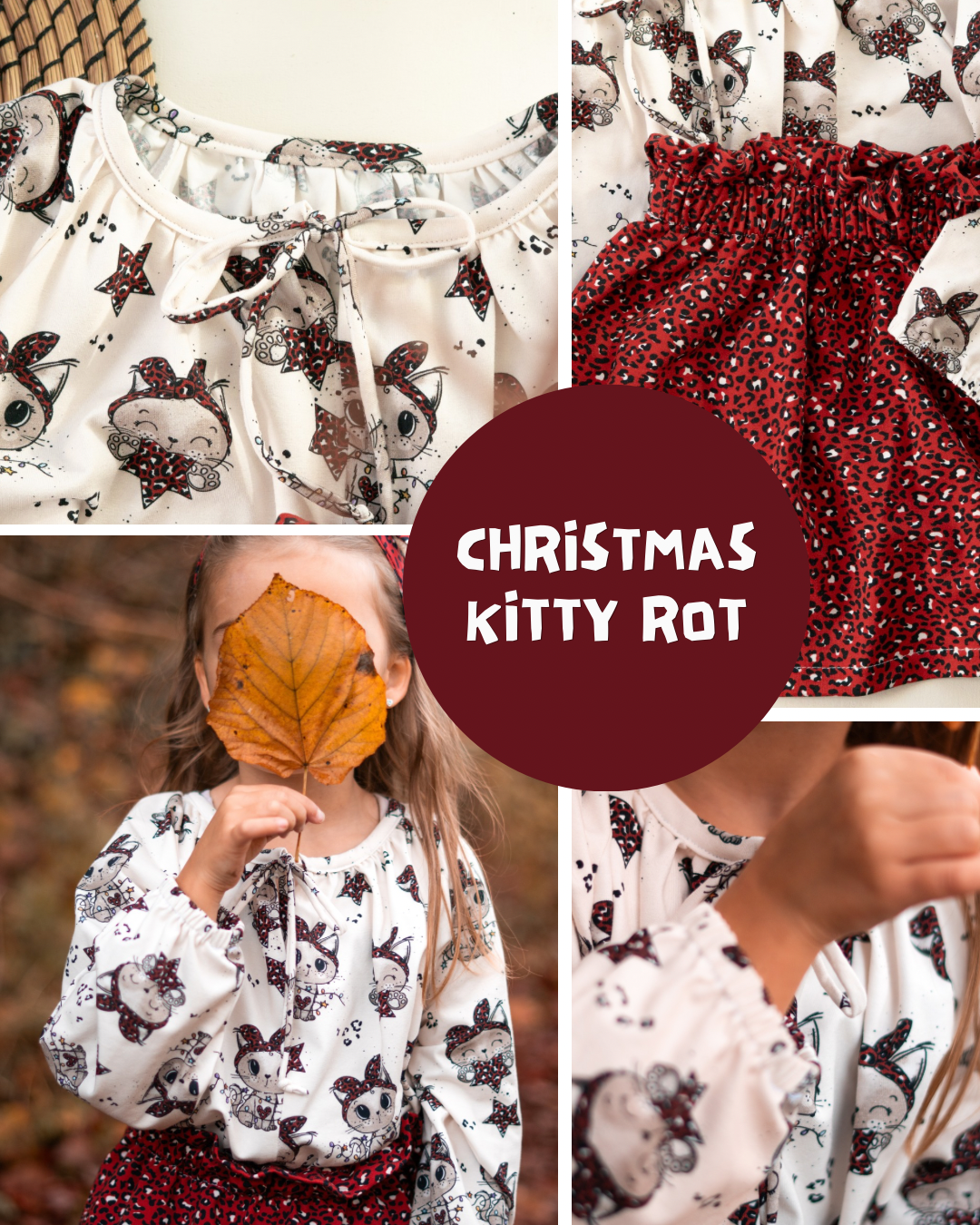 RESTSTÜCK 80cm Biojersey Christmas Kitty