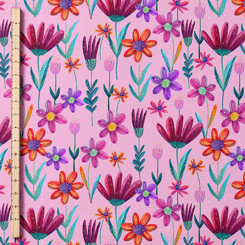 0.5m Bademodestoff Aquaflowers rosa *VORBESTELLUNG - Lieferzeit 4-7 Wochen*