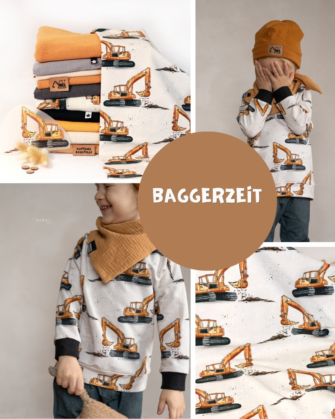 0.5m BIO French Terry Baggerzeit *STOFFÜBERSICHT*