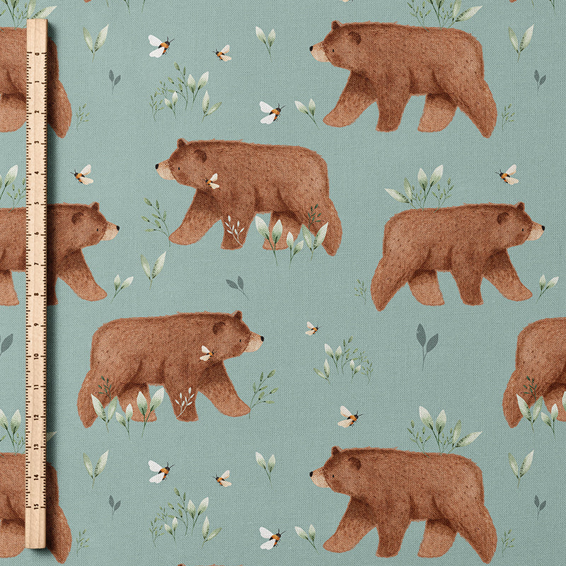 0.5m BIO French Terry Bärenbande aloe *STOFFÜBERSICHT*