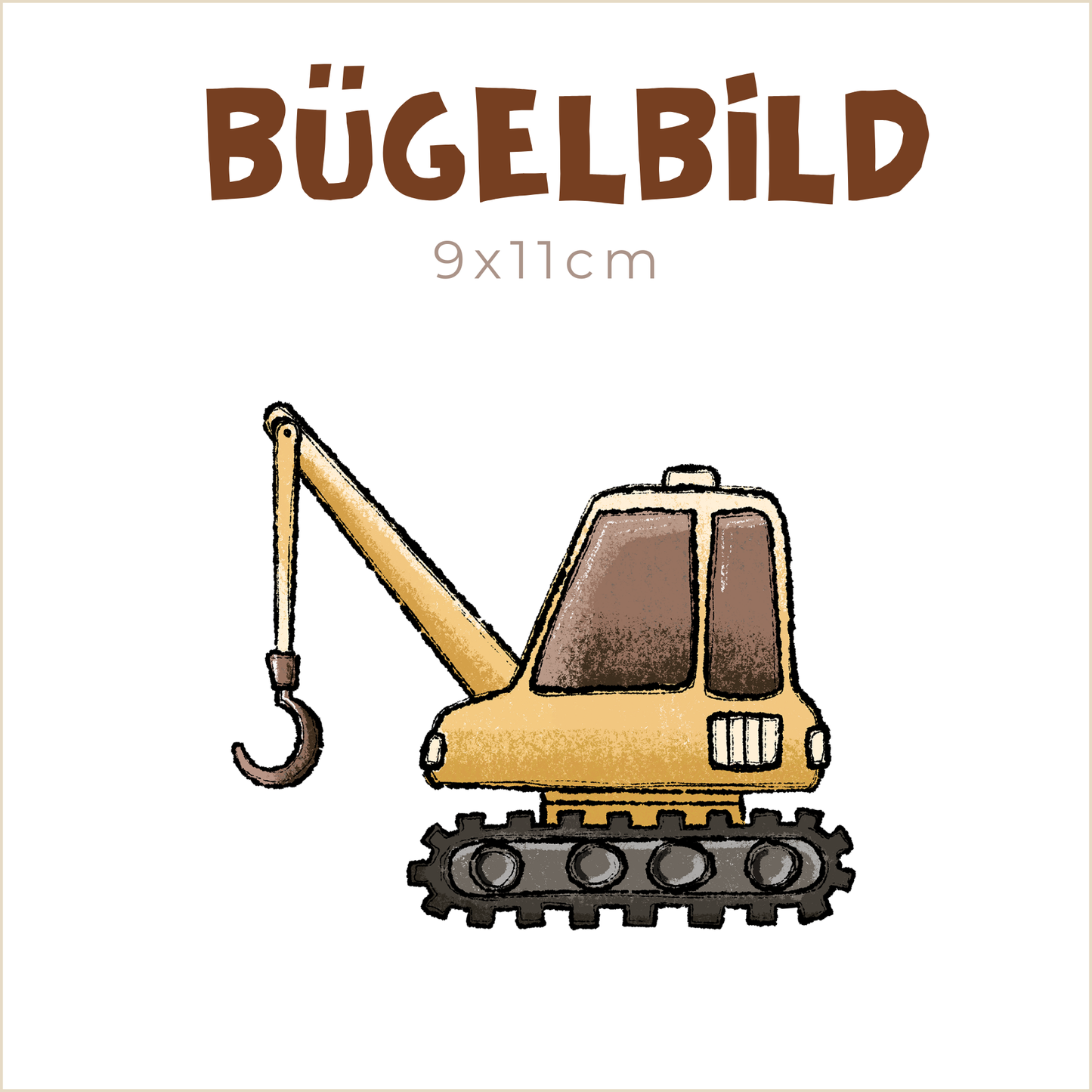 Bügelbild Baustellenleitung: Baukran | 9x11cm