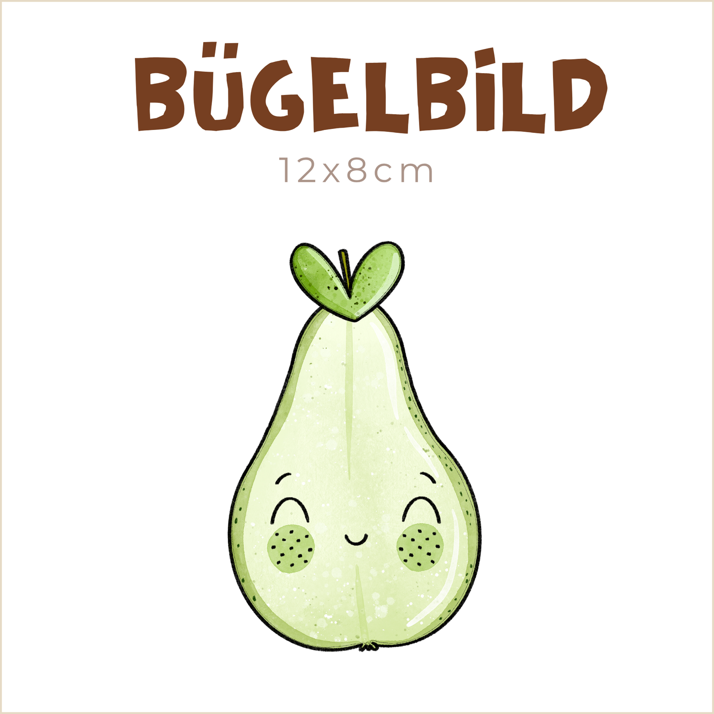 Bügelbild Birnenzauber hellgrün | 12x8cm