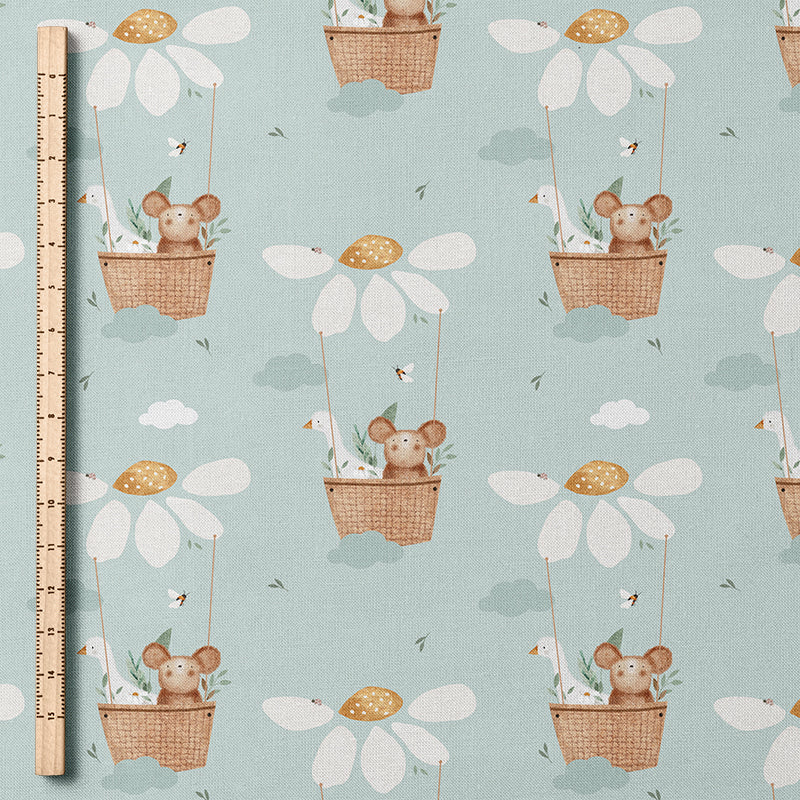 0.5m BIO French Terry Blumen-Ballonfahrt chalk *STOFFÜBERSICHT*