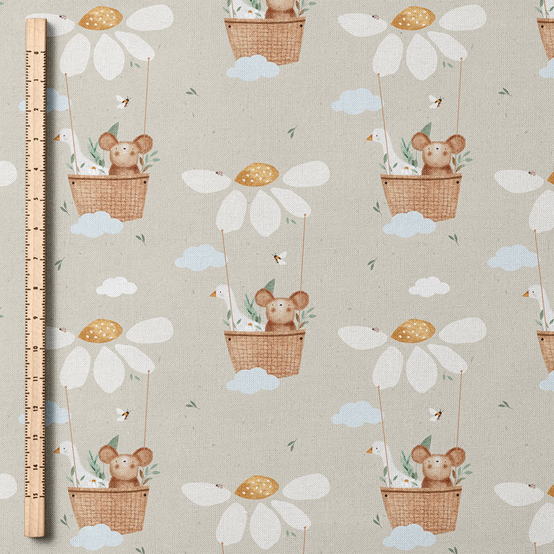 0.5m BIO French Terry Blumen-Ballonfahrt tofu *VORBESTELLUNG*