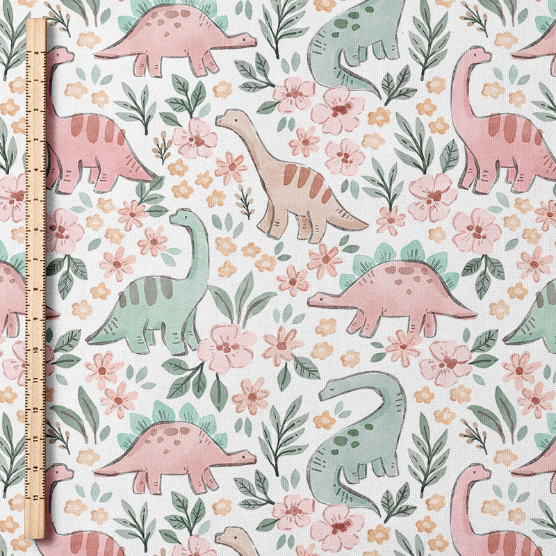 0.5m Baumwolle Blumen-Dinos *VORBESTELLUNG: Lieferzeit 4-6 Wochen*