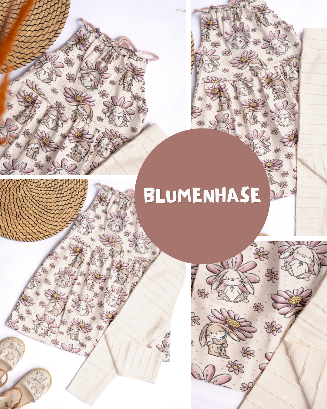 0.5m Baumwolle Blumenhase
