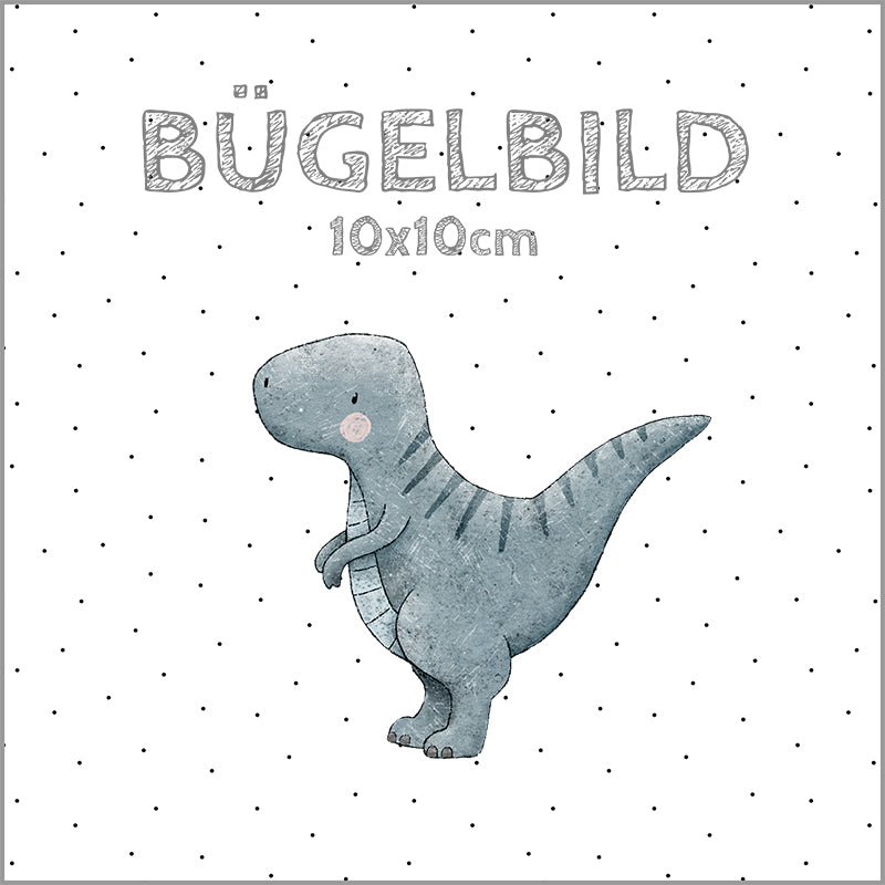 Bügelbild Dinos: T-Rex blau  | 10x10cm