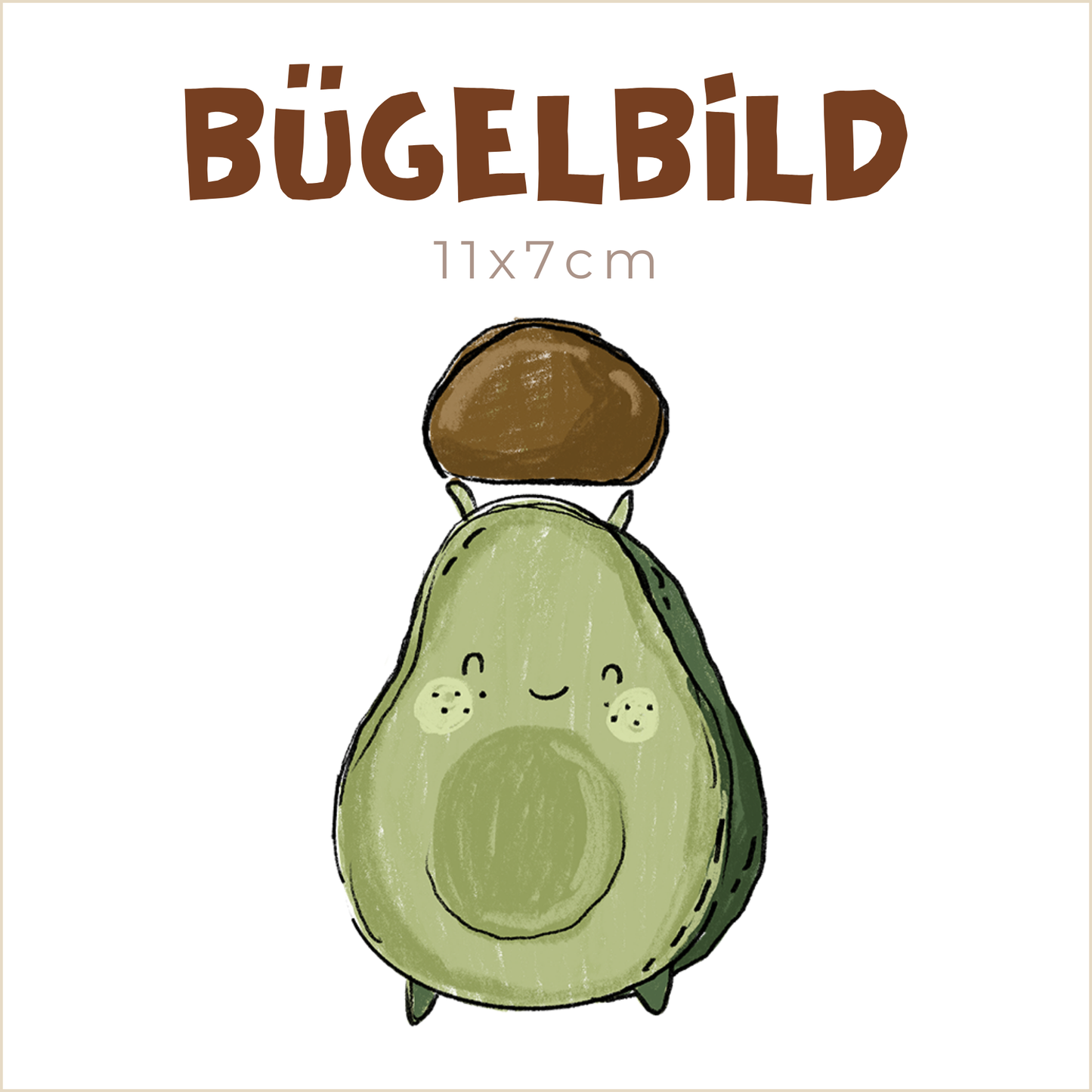 Bügelbild Avocado 1 | 11x7cm