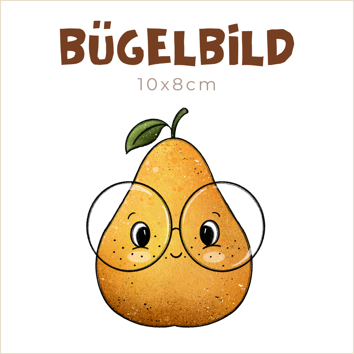 Bügelbild Birne - Happy Pear | 10x8cm