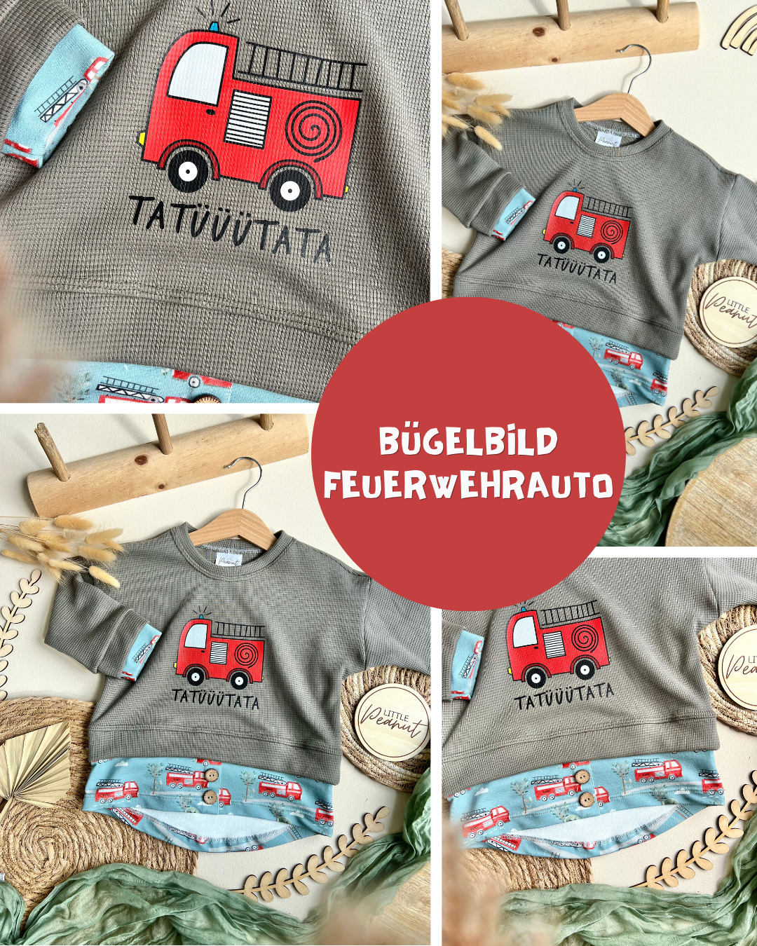 Bügelbild Feuerwehrauto | 14x13cm