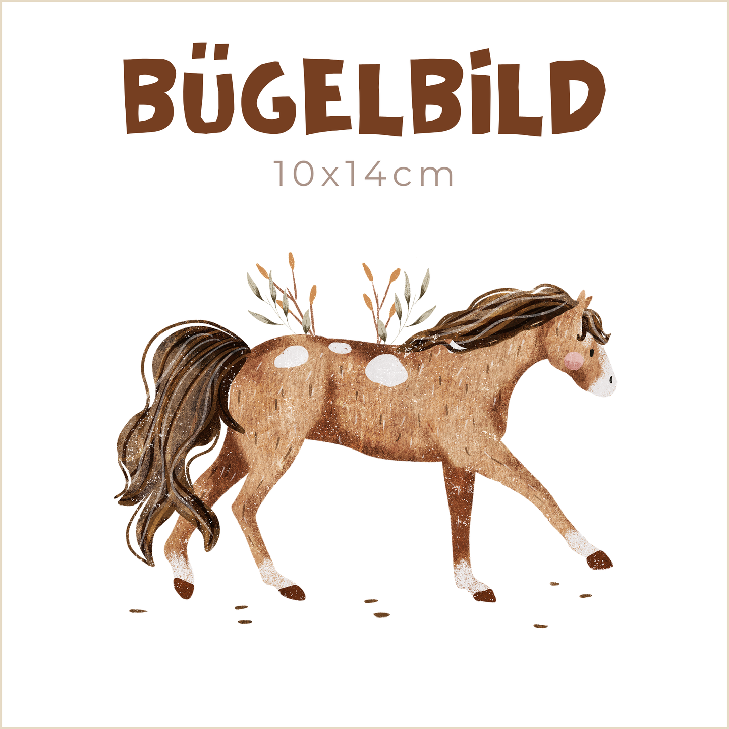 Bügelbild Pferd braun | 10x14cm