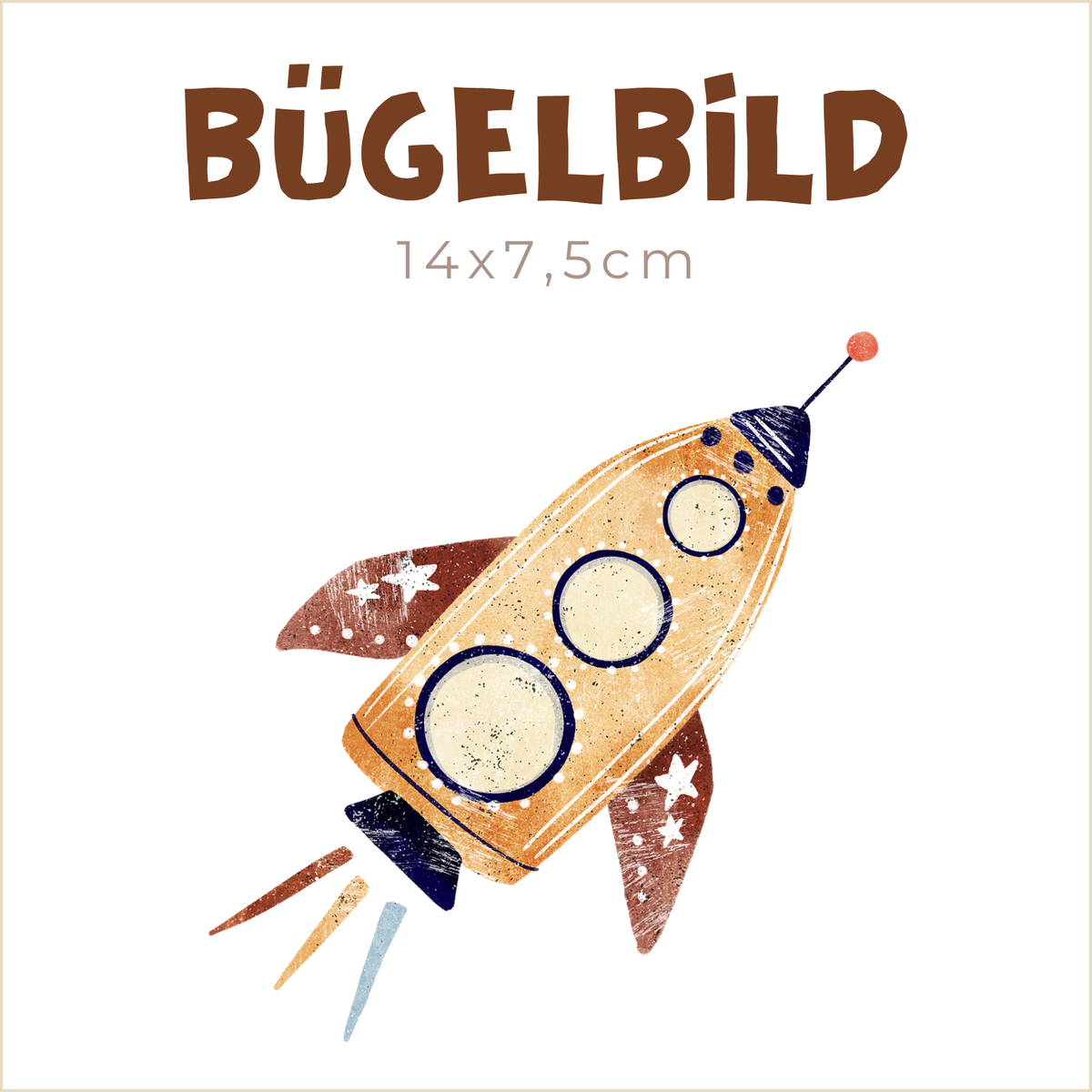 Bügelbild Rakete | 14x7,5cm