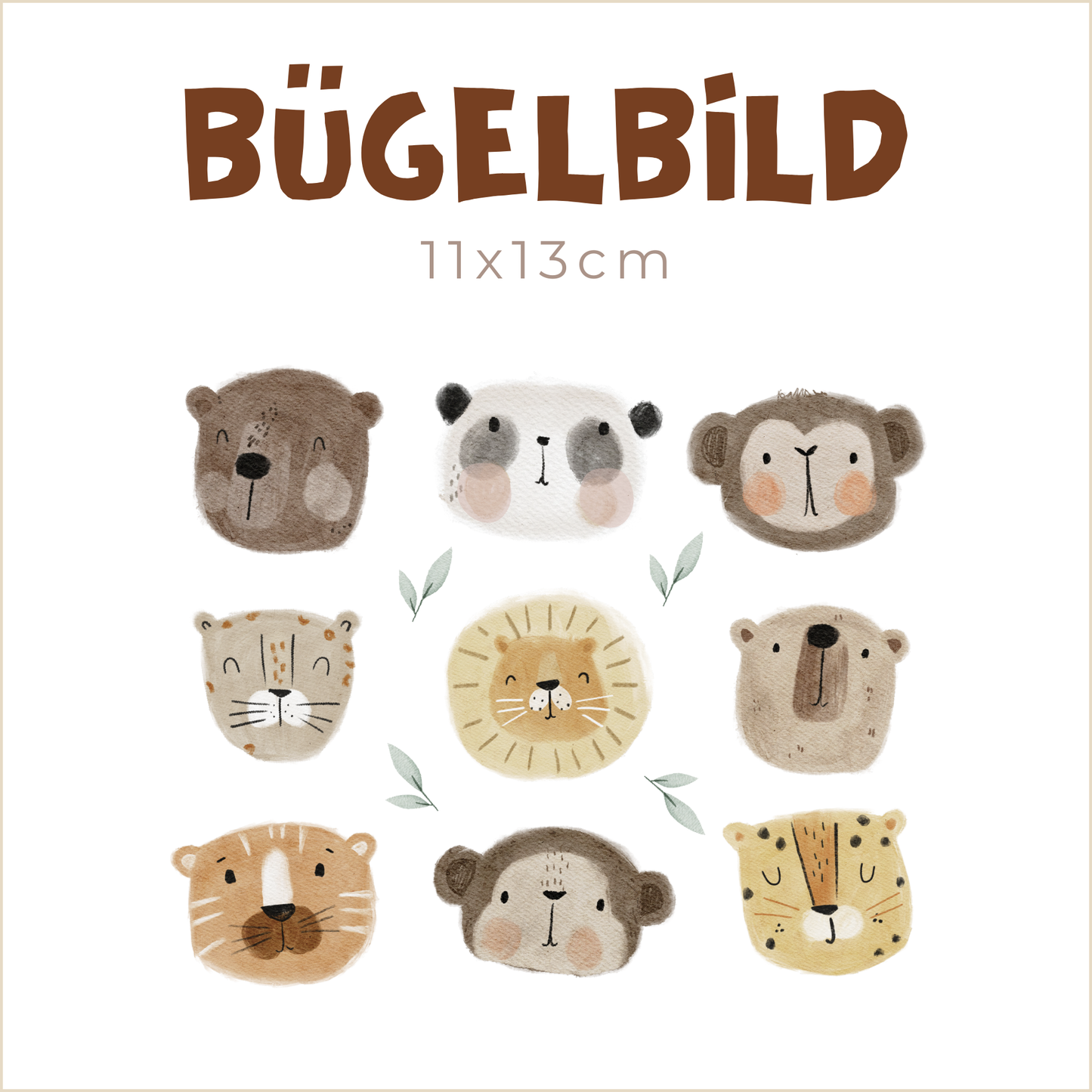 Bügelbild Safari Animals | 11x13cm