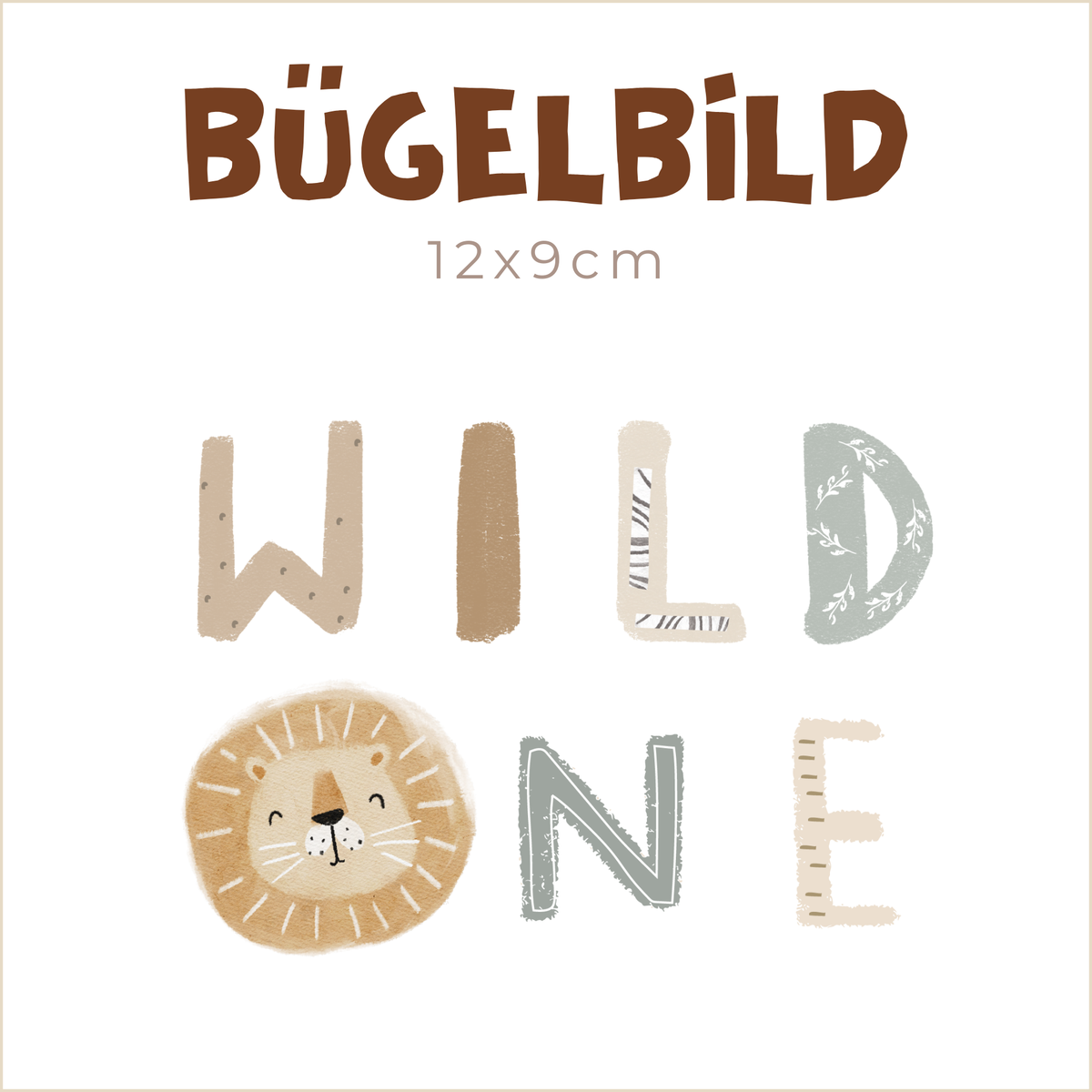 Bügelbild Safari Wild One | 12x9cm