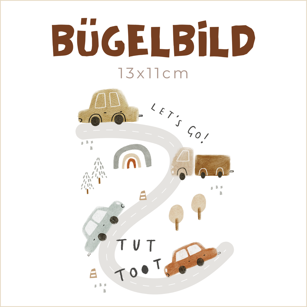 Bügelbild Tuut to Town Road | 13x11cm