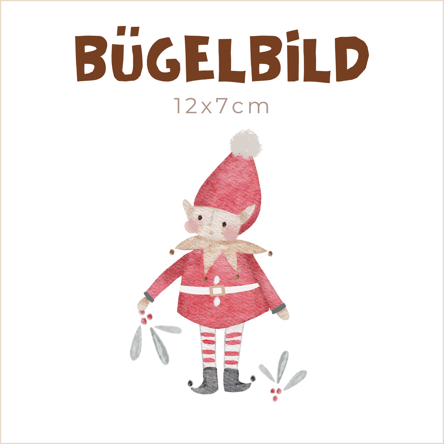 Bügelbild Wichtel | 12x7cm