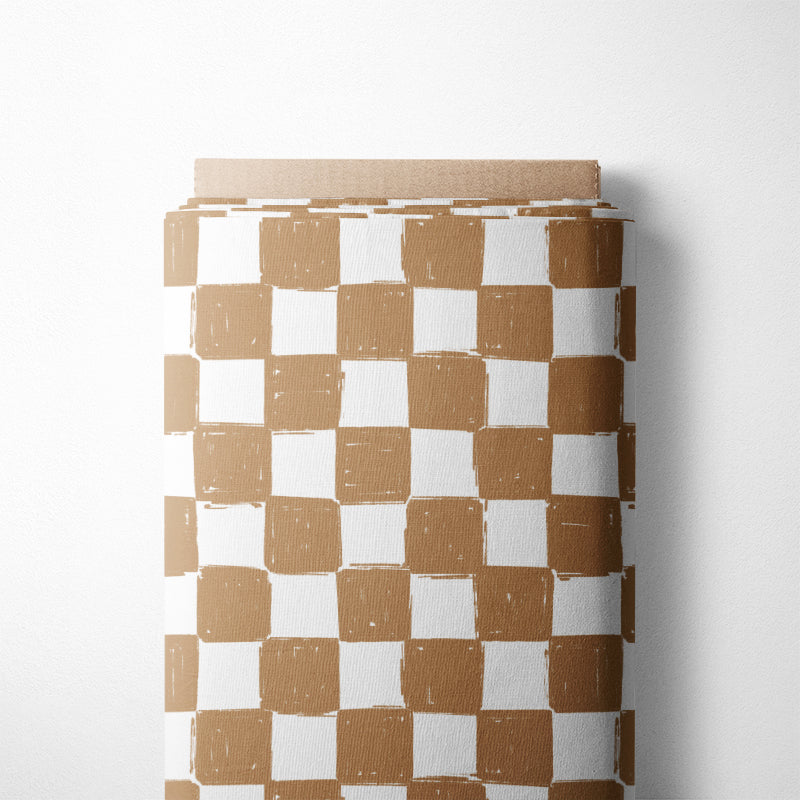 0.5m BIO French Terry Checkerboard caramel *VORBESTELLUNG*