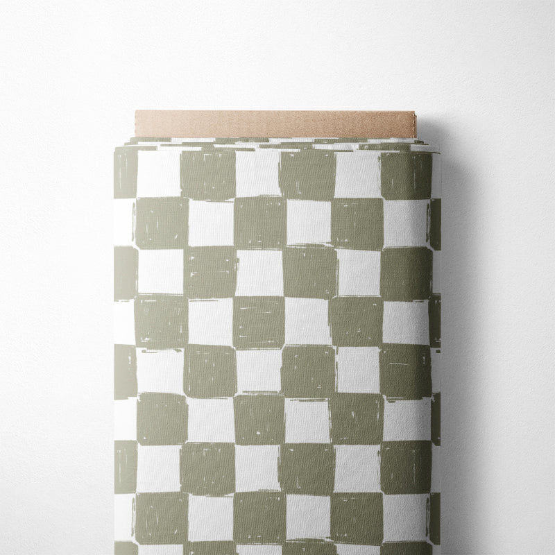 0.5m BIO French Terry Checkerboard khaki *VORBESTELLUNG*