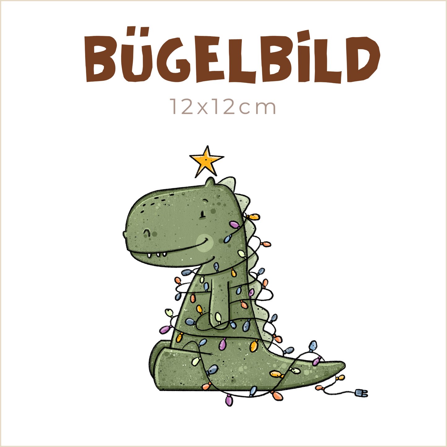 Bügelbild Christmas Rex | 12x12cm