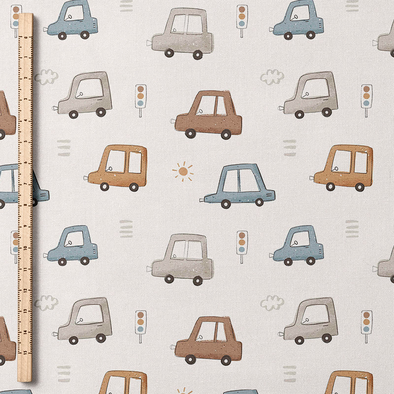 0.5m Bademodestoff City Cars