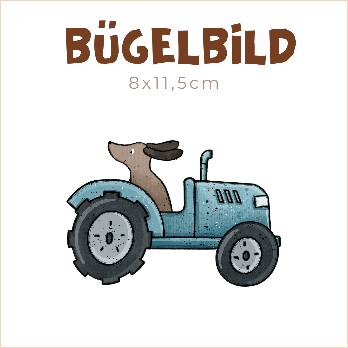 Bügelbild Dackelfarm Traktor | 8x11,5cm