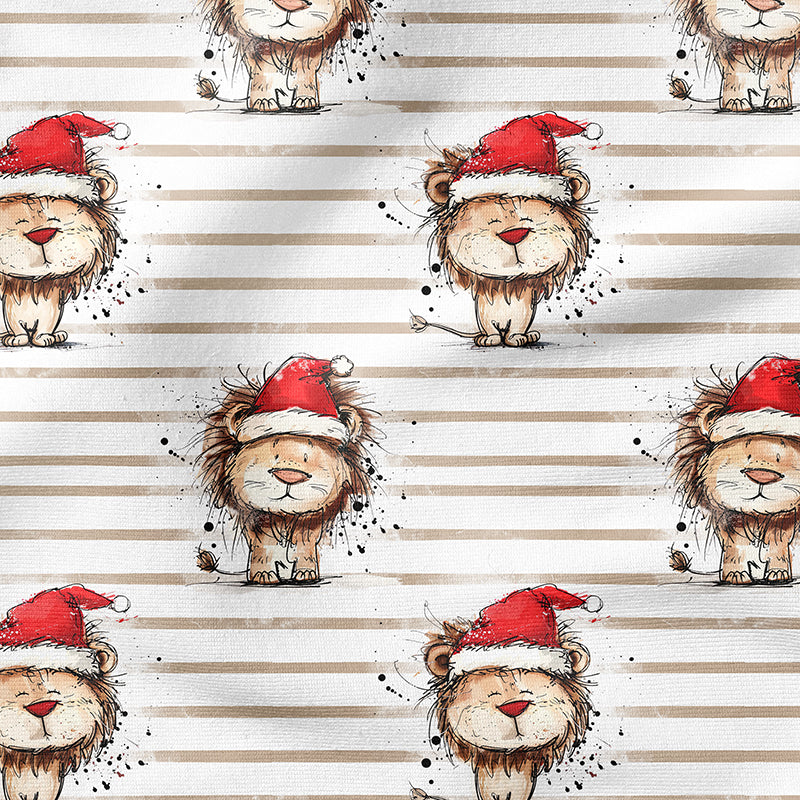0.5m Biojersey Christmas Lion gestreift