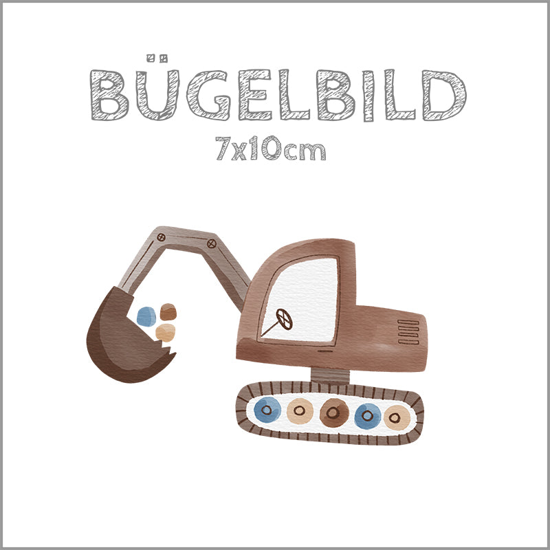 Bügelbild Diggers Time braun | 7x10cm