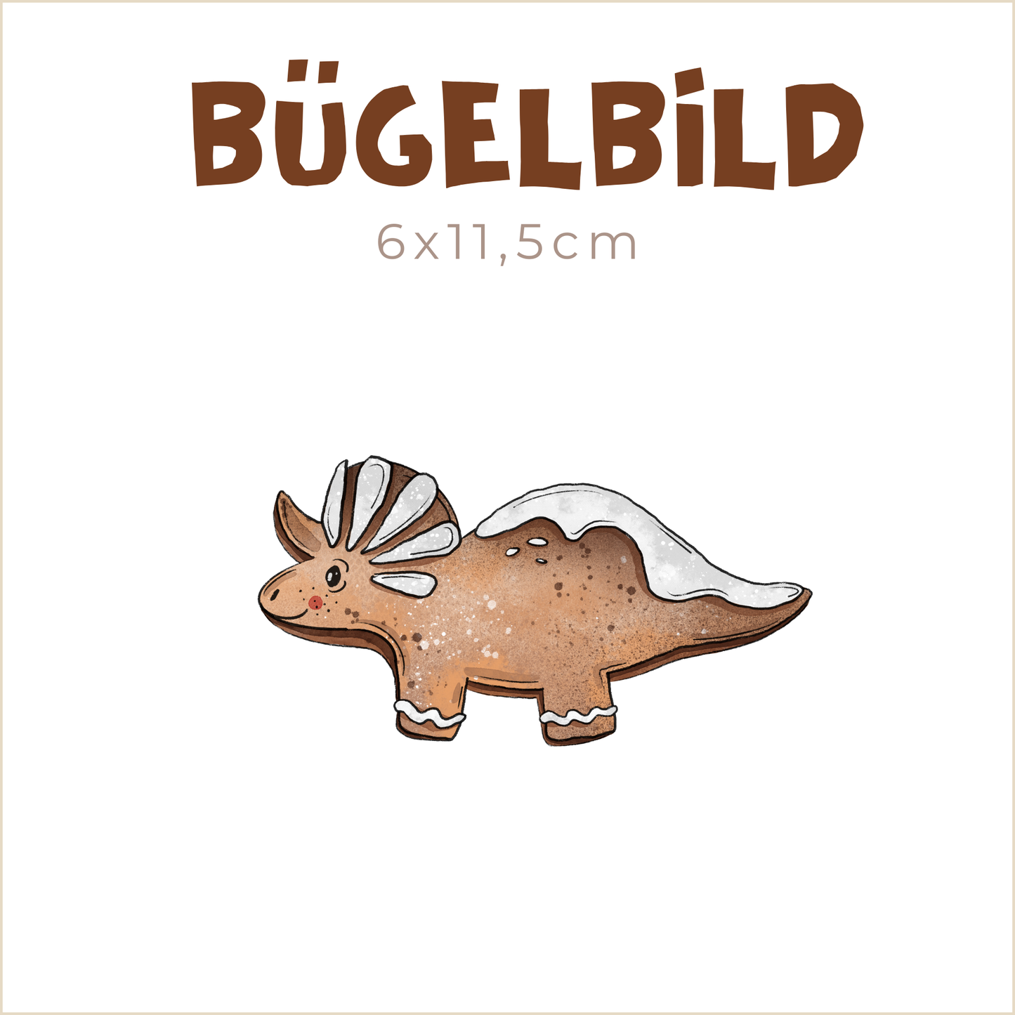 Bügelbild Dino-Lebkuchen Stegosaurier | 6x11,5cm