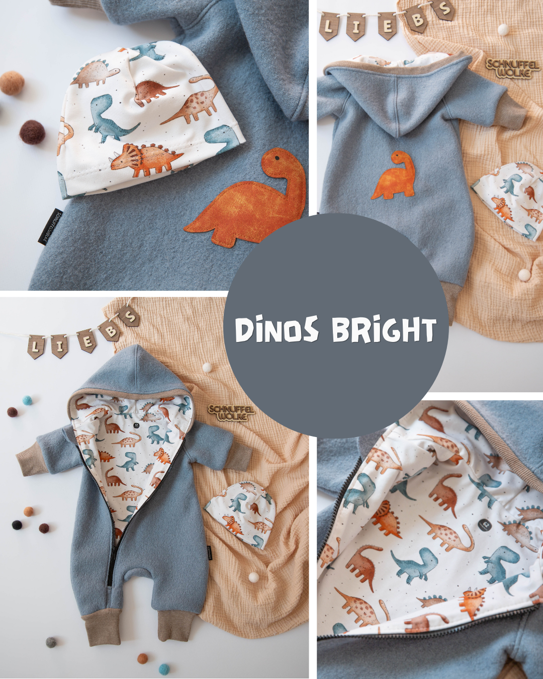 0.5m BIO French Terry Dinosaurs bright *STOFFÜBERSICHT*