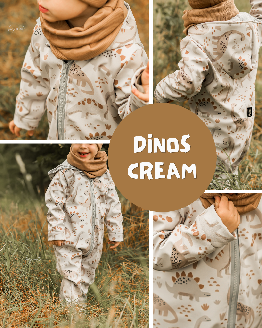 0.5m BIO French Terry Dinos cream *STOFFÜBERSICHT*