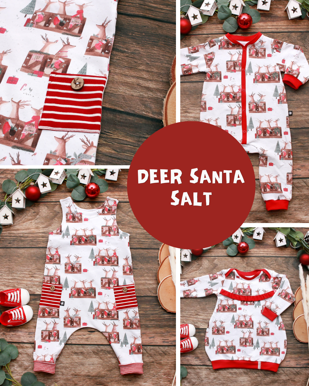 0.5m BIO French Terry Deer Santa Salt