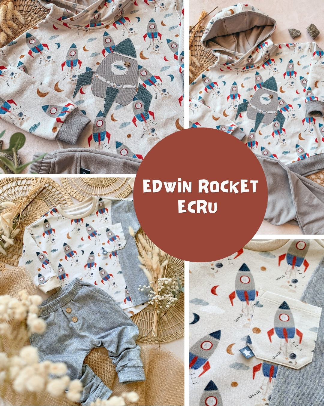0.5m BIO French Terry Edwin Rocket ecru