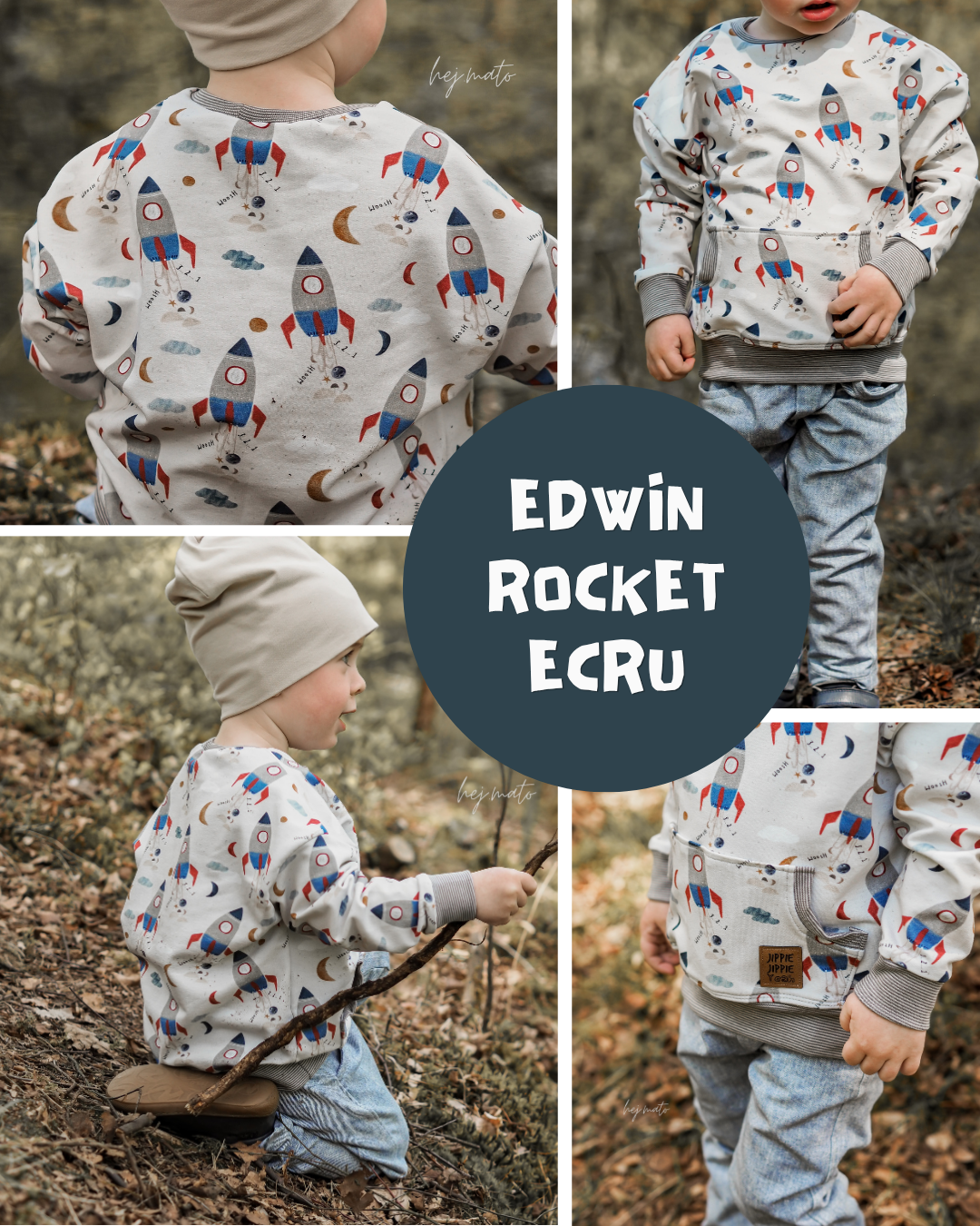 0.5m BIO French Terry Edwin Rocket ecru
