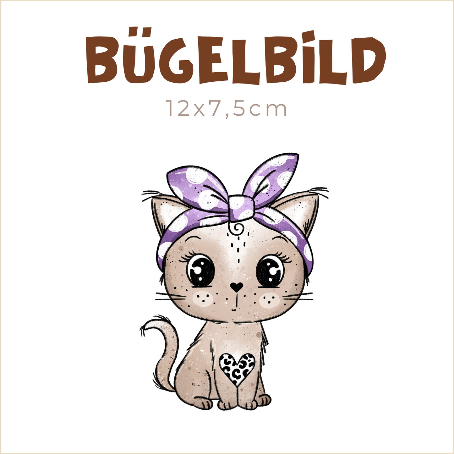 Bügelbild Leo-Mietz lila | 12x7,5cm