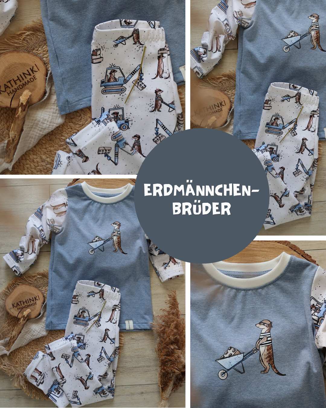 0.5m BIO French Terry Erdmännchen-Brüder