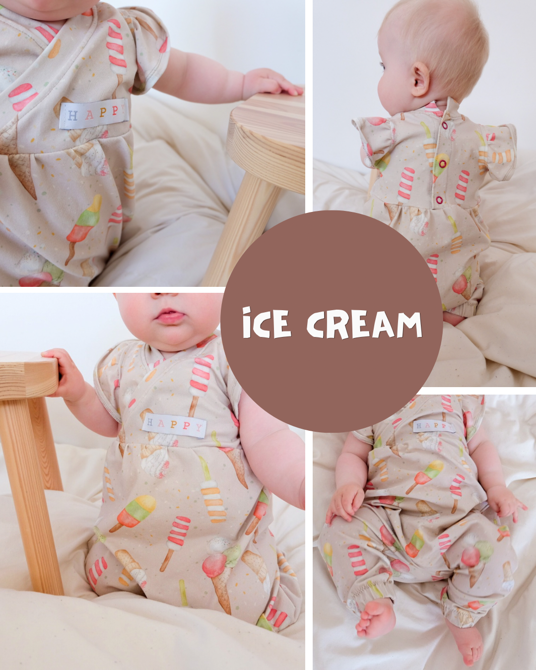 RESTSTÜCK 50cm BIO French Terry Ice Cream
