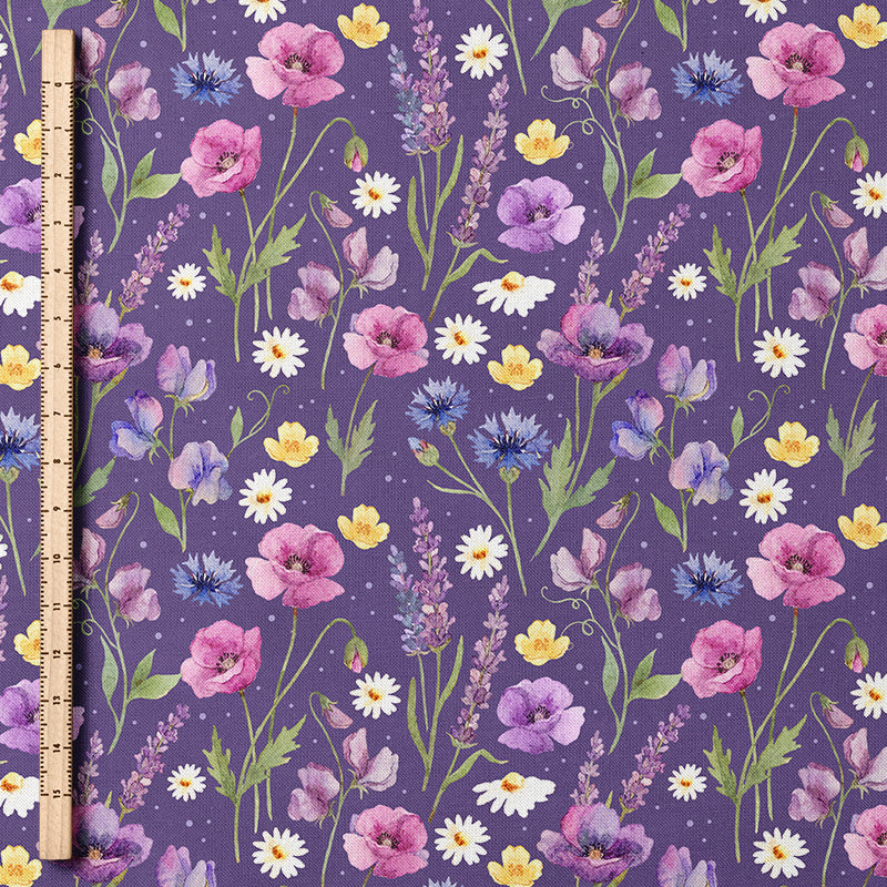 0.5m BIO Rippjersey Floras Flowers violett
