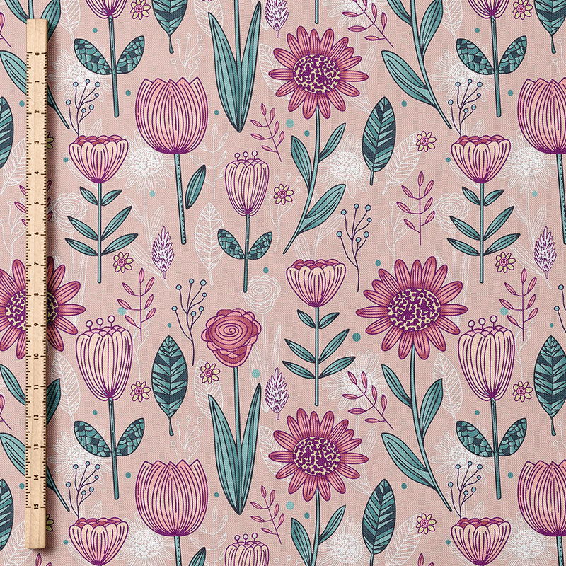 0.5m Biojersey Flowerart frühlingsrosa *COMING SOON*