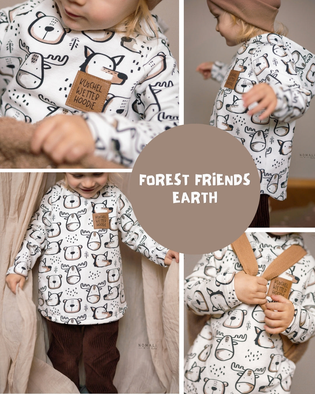 0.5m BIO French Terry Forest Friends earth *STOFFÜBERSICHT*