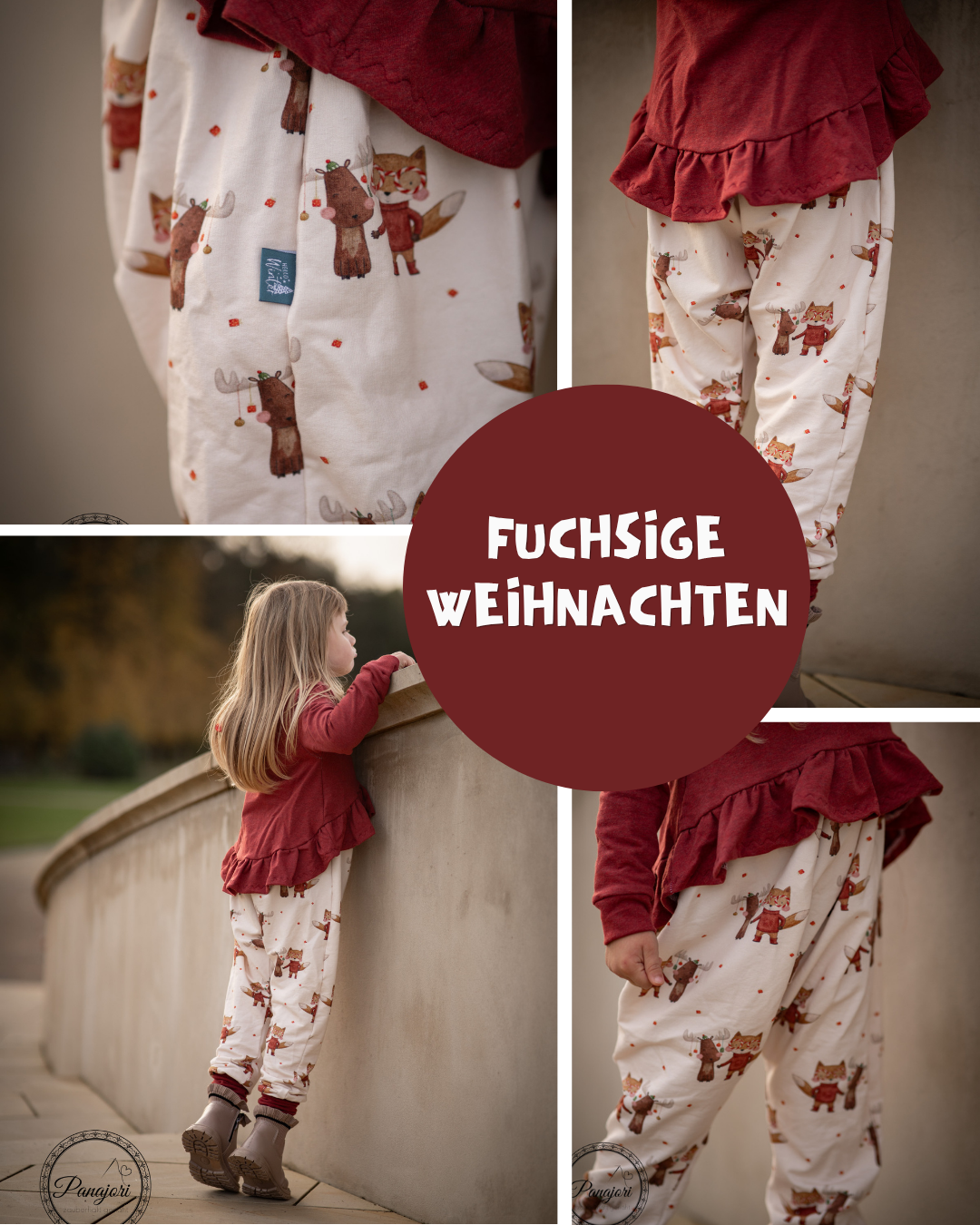 0.5m BIO French Terry Fuchsige Weihnachten *STOFFÜBERSICHT*