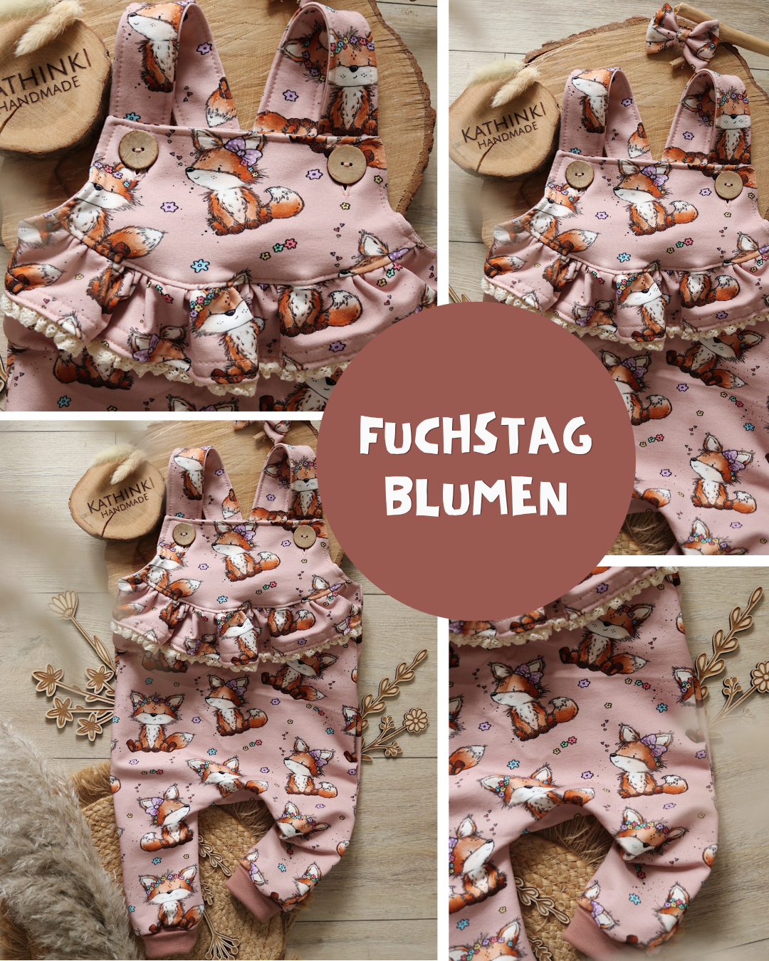 RESTSTÜCK 80cm BIO French Terry Fuchstag Blumen