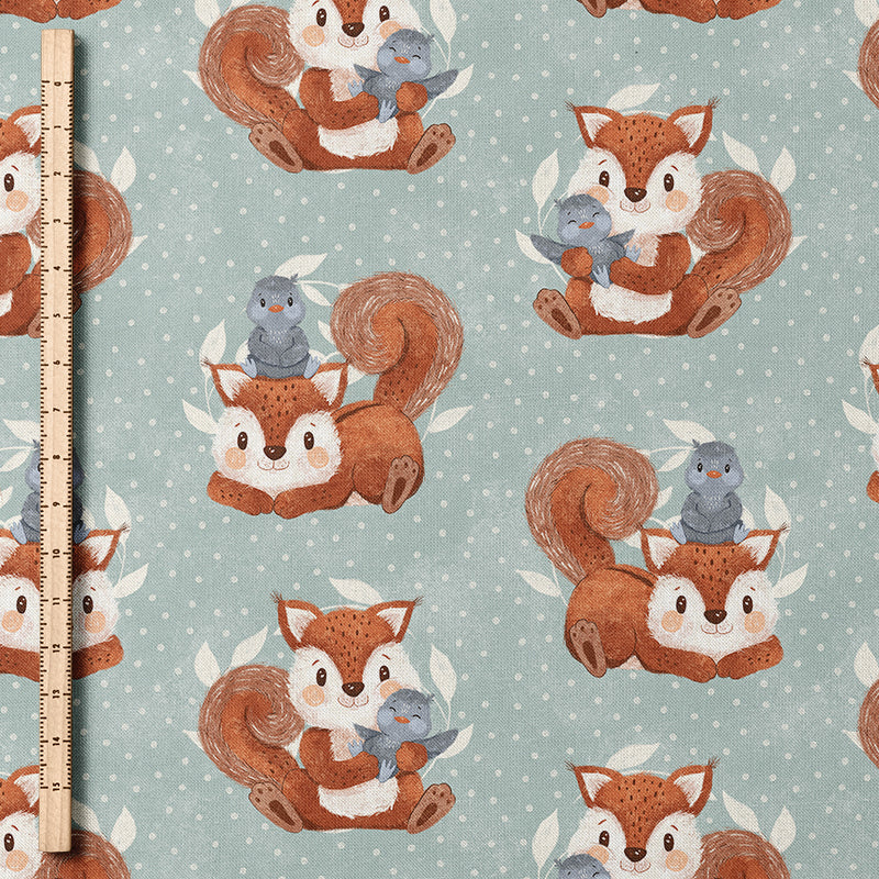 0.5m BIO French Terry Funny Squirrel Friends