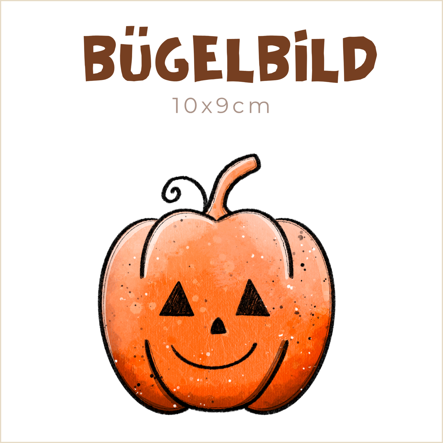 Bügelbild Gespenster Kürbis orange | 10x9cm