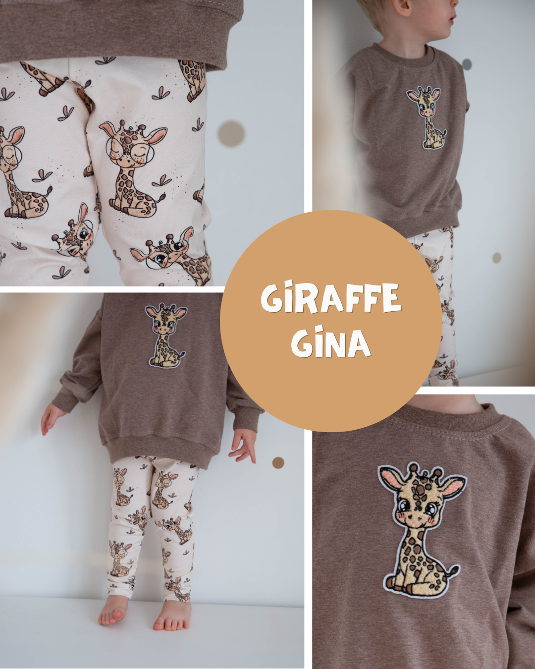 0.5m BIO French Terry Giraffe Gina