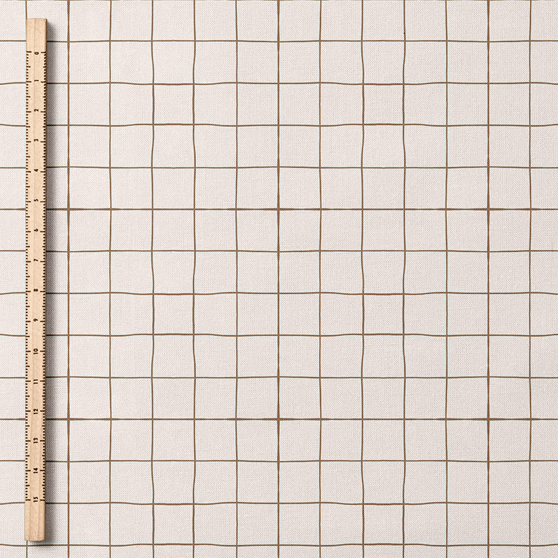 RESTSTÜCK 150cm Bademodestoff Grid ecru-braun