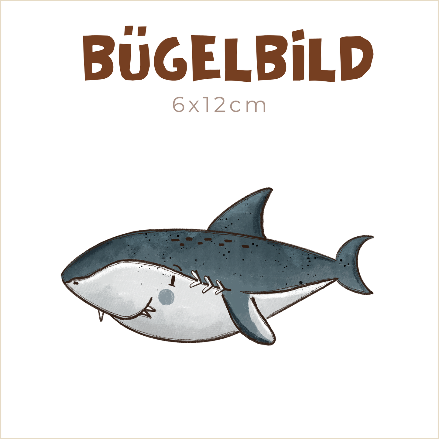 Bügelbild Hai | 6x12cm