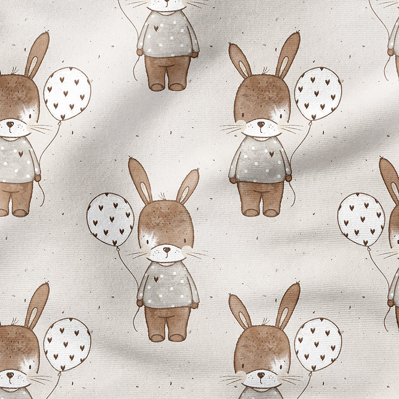 0.5m BIO French Terry Hase mit Luftballon